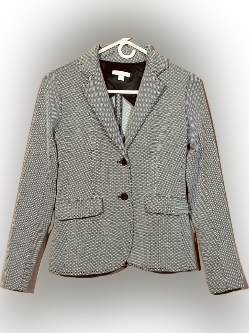 New York & Company XS Black and White Houndstooth Blazer GUC